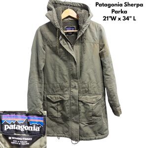 Patagonia Insulated Lined Prairie Dawn Parka Coat Jacket Women's Green Size M